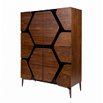 Высокий комод с узором из шпона на фасаде Sahara варинант исполнения - 3 | Loft Concept в Орле