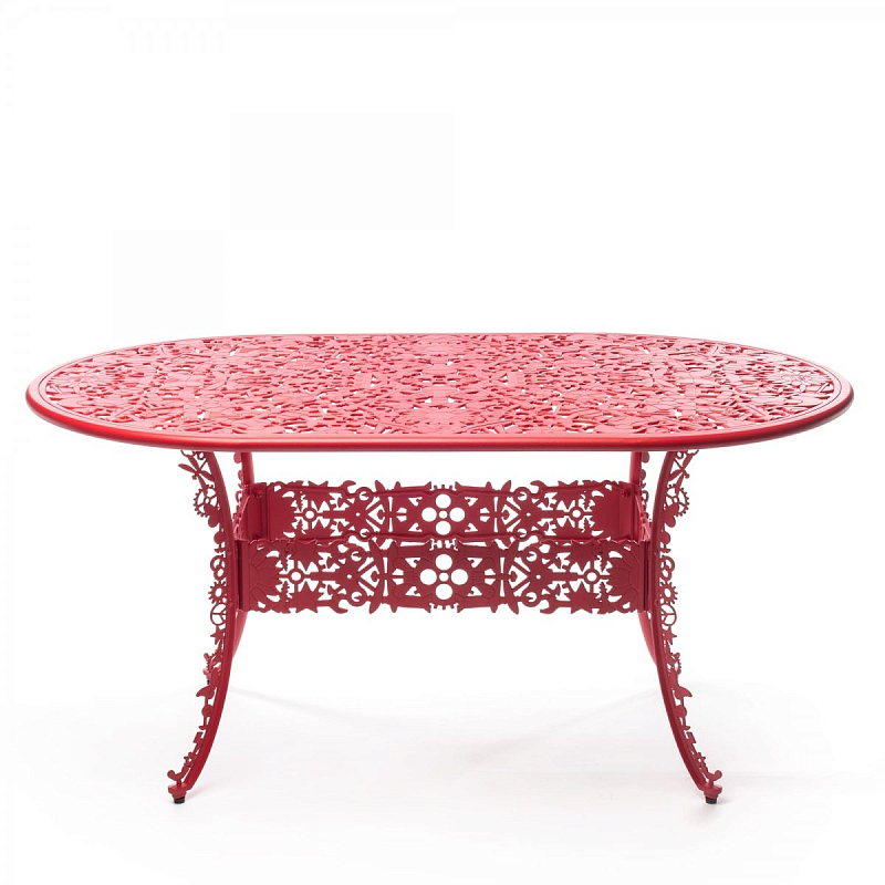 Обеденный стол Industry Collection ALUMINIUM OVAL TABLE – RED Красный в Орле | Loft Concept 