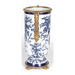 Ваза с бронзовыми ручками и синим цветочным узором Blue & White Ornament варинант исполнения - 3 | Loft Concept в Орле