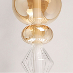 Подвесной светильник с вертикальной композицией из прозрачных и янтарных стеклянных шаров и ромбов Gabriel Scott Luna варинант исполнения - 4 | Loft Concept в Орле