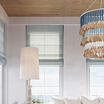 Люстра трехъярусная с декором из круглых деревянных бусин с кисточками Blue Wooden Beads Chandelier варинант исполнения - 4 | Loft Concept в Орле