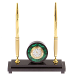 Часы настольные с двумя ручками из натурального камня Stone Clock варинант исполнения - 6 | Loft Concept в Орле