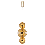 Подвесной светильник светодиодный со стеклянными плафонами янтарного цвета в форме дисков Savio Glass Disc варинант исполнения - 2 | Loft Concept в Орле