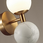 Бра с шарообразным матовым плафоном и шаром из камня на металлическом основании Orb Essence варинант исполнения - 6 | Loft Concept в Орле