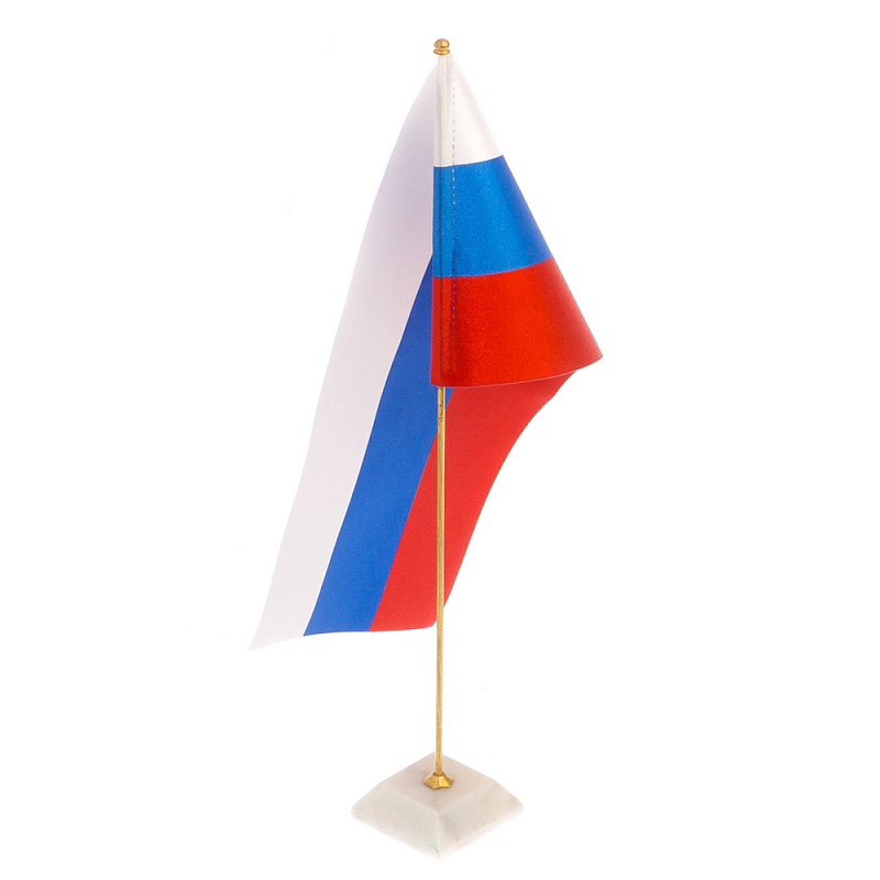 Флагшток на подставке из натурального камня Stone Flagpole Белый Мрамор Bianco Красный Белый Синий в Орле | Loft Concept 