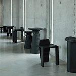 Круглый приставной столик из массива манго Piero Black Side Table варинант исполнения - 5 | Loft Concept в Орле