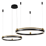 Люстра подвесная с двумя кольцами черного и золотого цвета Ring Horizontal варинант исполнения - 2 | Loft Concept в Орле