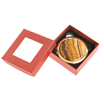 Зеркало карманное складное круглое из натурального камня Оникс в подарочной упаковке Gold Stone Mirrors варинант исполнения - 3 | Loft Concept в Орле