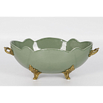 Чаша зеленого цвета из фарфора с волнообразным краем Eden Garden porcelain and bronze варинант исполнения - 3 | Loft Concept в Орле