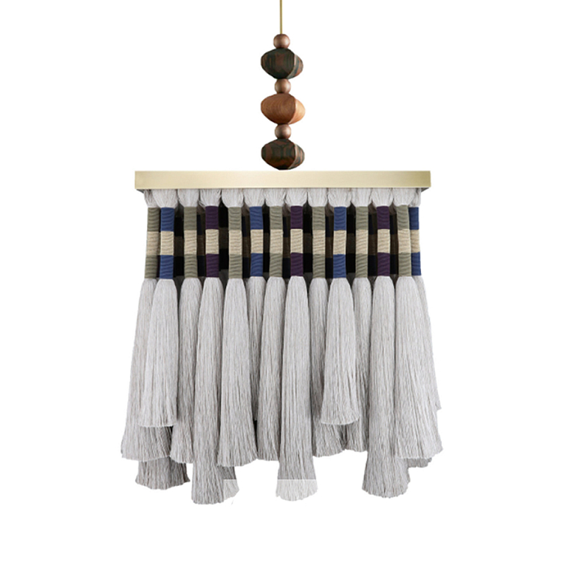 Люстра квадратная плетеная с бахромой Wicker Square Chandelier with Tassels Мульти Люстра квадратная плетеная с бахромой Wicker Square Chandelier with Tassels Мульти в Орле | Loft Concept