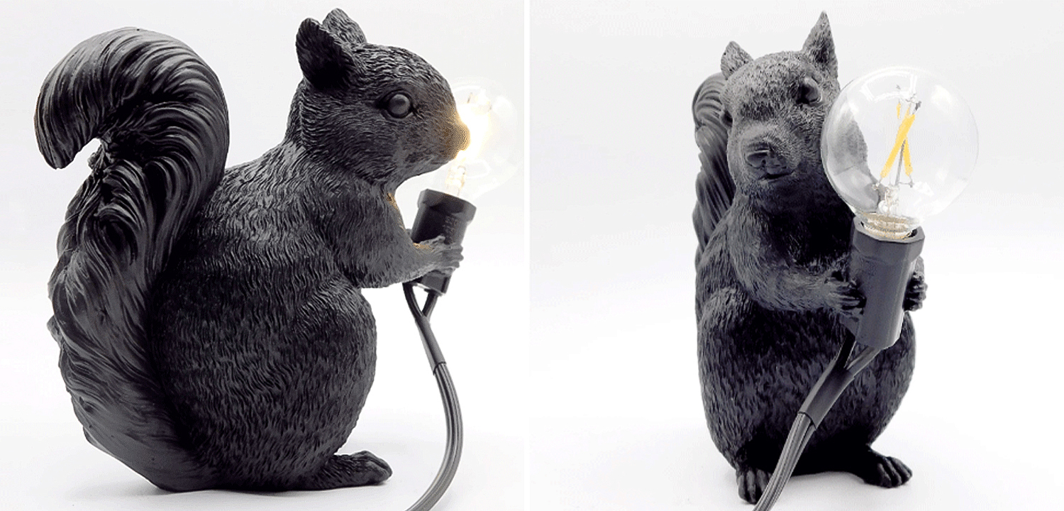 Настольная лампа белка Black Squirrel Lamp - Loft-Concept в Орле