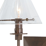 Бра с прозрачным стеклянным абажуром в форме конуса Bartolomeo Bronze варинант исполнения - 1 | Loft Concept в Орле