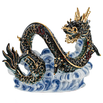 Декоративная фарфоровая статуэтка Китайский дракон на облаке Зеленый варинант исполнения - 1 | Loft Concept в Орле