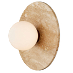 Бра в виде диска с плафоном из матового белого стекла Marble Glow варинант исполнения - 2 | Loft Concept в Орле