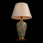 Настольная лампа бирюзовая с цветочным принтом Turquoise Flight варинант исполнения - 4 | Loft Concept в Орле