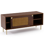 ТВ-тумба из ореха с плетеным декором Eland Wooden Wicker TV Stand варинант исполнения - 2 | Loft Concept в Орле