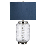 Настольная лампа с цилиндрическим абажуром и прозрачным стеклянным основанием Quintiesse варинант исполнения - 7 | Loft Concept в Орле