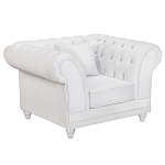 Кресло низкое с мягкой обивкой из велюра на 4-х ножках из массива березы Sophie Armchair white варинант исполнения - 1 | Loft Concept в Орле