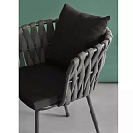 Стул мягкий с декором в виде плетеных лент на спинке и подлокотниках Semicircular Chair Decorated with Ribbons варинант исполнения - 4 | Loft Concept в Орле