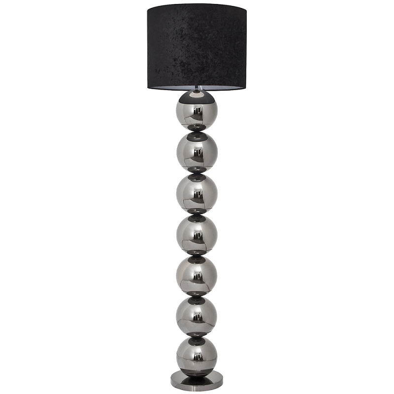 Торшер с основанием в виде металлических сфер Balance Floor Lamp Black Черный Темный хром Торшер с основанием в виде металлических сфер Balance Floor Lamp Black Черный Темный хром в Орле | Loft Concept