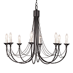 Люстра черного цвета ручной работы с канделябрами и переплетенной проволочной драпировкой Elstead Lighting варинант исполнения - 5 | Loft Concept в Орле