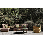 Дизайнерский уличный диван из массива дерева с плетеной спинкой PALINFRASCA Sofa варинант исполнения - 23 | Loft Concept в Орле
