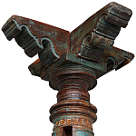 Антикварная колонна из массива тика Unique Indian Antique Column варинант исполнения - 2 | Loft Concept в Орле