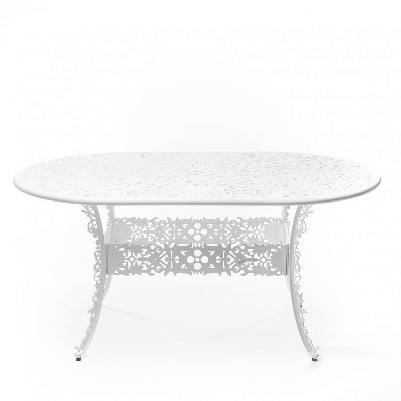 Обеденный стол Industry Collection ALUMINIUM OVAL TABLE – WHITE Белый Обеденный стол Industry Collection ALUMINIUM OVAL TABLE – WHITE Белый в Орле | Loft Concept