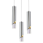 Подвесной светильник Metal Acrylic Tube Trio Chrome Hanging Lamp варинант исполнения - 1 | Loft Concept в Орле