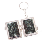 Зеркало брелок складное двухстороннее из натурального камня Серафинит Stone Mirrors варинант исполнения - 2 | Loft Concept в Орле