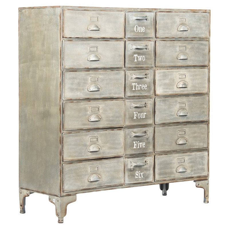 Комод металлический в стиле лофт Oscar Drawer Cabinet Серебряный Комод металлический в стиле лофт Oscar Drawer Cabinet Серебряный в Орле | Loft Concept