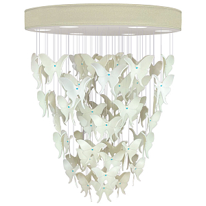 Люстра Белые Бабочки Жемчужно-серая база Night Butterflies Chandelier