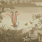 Обои ручная роспись Le Brésil Amarelo Sepia варинант исполнения - 3 | Loft Concept в Орле