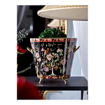 Кашпо из фарфора черная с цветочной росписью и бронзовой стрекозой Spring Garden варинант исполнения - 4 | Loft Concept в Орле