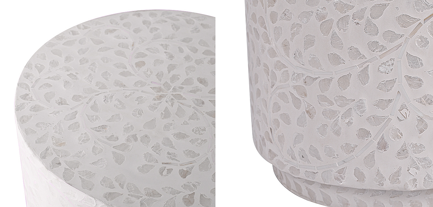 Приставной стол Bone Inlay Pearl Side Table Приставной стол Bone Inlay Pearl Side Table - Loft-Concept в Орле
