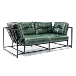 Диван Лофт Натуральная Винтажная кожа Зеленый Two Seat Encounter Leather Sofa варинант исполнения - 2 | Loft Concept в Орле