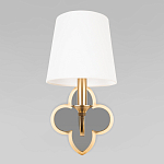 Бра с белым текстильным абажуром и фигурным основанием с зеркальной вставкой Vitorino варинант исполнения - 5 | Loft Concept в Орле