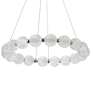 Светодиодная кольцевая люстра с круглыми плафонами Crystal Globule Chandelier Chrome