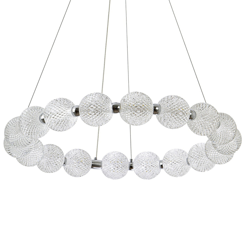 Светодиодная кольцевая люстра с круглыми плафонами Crystal Globule Chandelier Chrome Прозрачный Хром Светодиодная кольцевая люстра с круглыми плафонами Crystal Globule Chandelier Chrome Прозрачный Хром в Орле | Loft Concept