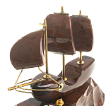 Часы настольные в виде парусника из натурального камня Обсидиан Sailboat Stone Clock варинант исполнения - 3 | Loft Concept в Орле