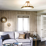 Потолочный светильник цвета латунь с плоским круглым плафоном Hinkley варинант исполнения - 2 | Loft Concept в Орле