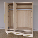 Большой Шкаф Primo Светлый дуб с 3 дверьми и 3 выдвижными ящиками варинант исполнения - 6 | Loft Concept в Орле