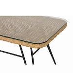 Журнальный столик с столешницей из ротанга и стекла Wicker Tabletop Under Glass варинант исполнения - 2 | Loft Concept в Орле