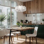 Люстра круглая с подвесными прямоугольными пластинами из стекла Glacier Panels варинант исполнения - 11 | Loft Concept в Орле