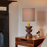 Настольная лампа с белым цилиндрическим абажуром на фигурном основании из полусфер Bewitchment варинант исполнения - 1 | Loft Concept в Орле