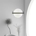 Светодиодный подвесной светильник круглой формы с металлическим черным каркасом Marble Glow варинант исполнения - 5 | Loft Concept в Орле