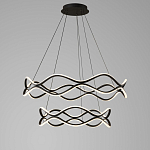 Люстра подвесная с волнообразным черным каркасом Black Tsunami варинант исполнения - 2 | Loft Concept в Орле