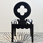 Дизайнерский стул с круглой деревянной спинкой Black and White Clover варинант исполнения - 3 | Loft Concept в Орле