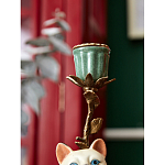 Подсвечник в виде кошки из фарфора с бронзовыми элементами Paradise Cat варинант исполнения - 7 | Loft Concept в Орле