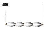 Подвесной светильник линейный в сочетании двух разных фактур стекла Enchanting варинант исполнения - 1 | Loft Concept в Орле